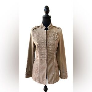 White House Black Market: Tan Brown Military Style Jacket